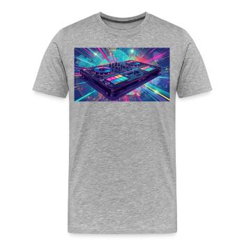 Ich liebe Musik - Männer Premium Bio T-Shirt - Grau meliert - Vorne - Damien (186cm)