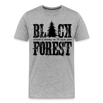 Lettrage Forêt-Noire Noir - T-shirt bio Premium Homme - gris chiné - Devant - Damien (186cm)