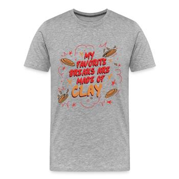 Tir au pigeon d’argile Tir sur cible - T-shirt bio Premium Homme - gris chiné - Devant - Damien (186cm)