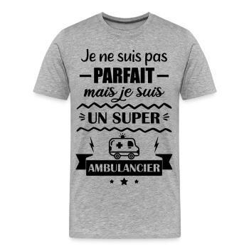 Super Notfall-Krankenwagen - Männer Premium Bio T-Shirt - Grau meliert - Vorne - Damien (186cm)
