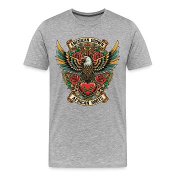 Héritage afro-américain - T-shirt bio Premium Homme - gris chiné - Devant - Damien (186cm)