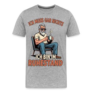 Pensioner Pension 2025 Colleague End Terrain Gift - Men's Premium Organic T-Shirt - heather grey - Front - Damien (186cm)
