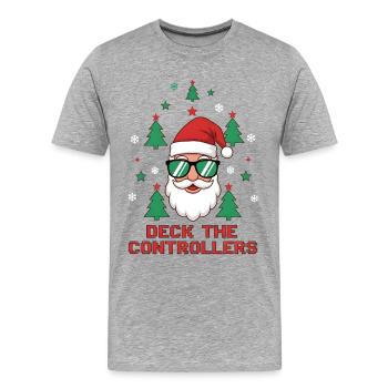 Decken Sie die Controller aus - Männer Premium Bio T-Shirt - Grau meliert - Vorne - Damien (186cm)