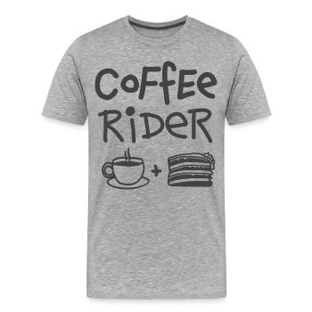 Coffee Rider Coffee Ride Radsport Kaffee Rennrad - Männer Premium Bio T-Shirt - Grau meliert - Vorne - Damien (186cm)