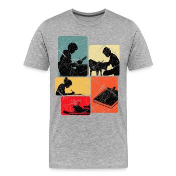 Writer Author Writer Writing Gift - Men's Premium Organic T-Shirt - heather grey - Front - Damien (186cm)