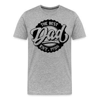 Le meilleur papa EST 1956 - T-shirt bio Premium Homme - gris chiné - Devant - Damien (186cm)
