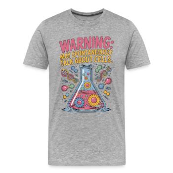 Technicien de laboratoire Avertissement Peut Travail de laboratoire médical - T-shirt bio Premium Homme - gris chiné - Devant - Damien (186cm)