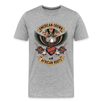 Héritage afro-américain - T-shirt bio Premium Homme - gris chiné - Devant - Damien (186cm)
