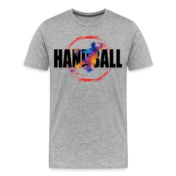 Handball - Männer Premium Bio T-Shirt - Grau meliert - Vorne - Damien (186cm)