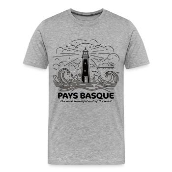 Baskenland Souvenir Bayonne Biarritz Angeln Geschenk - Männer Premium Bio T-Shirt - Grau meliert - Vorne - Damien (186cm)