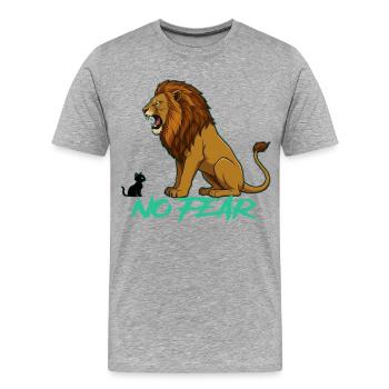 No Fear - Men's Premium Organic T-Shirt - heather grey - Front - Damien (186cm)