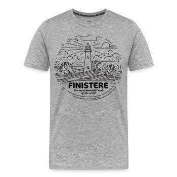 Finistère Souvenir Bretagne Pride - Men's Premium Organic T-Shirt - heather grey - Front - Damien (186cm)