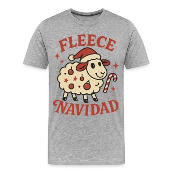 Lustiges Weihnachtsgeschenk Fleece Navidad - Männer Premium Bio T-Shirt - Grau meliert - Vorne - Damien (186cm)