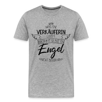 Meilleure vendeuse - T-shirt bio Premium Homme - gris chiné - Devant - Damien (186cm)