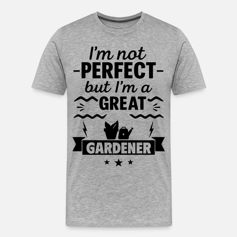 Nicht perfekt aber ein super Gärtner - Männer Premium Bio T-Shirt - Grau meliert