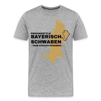 Souabe | AICHACH-FRIEDBERG - T-shirt bio Premium Homme - gris chiné - Devant - Damien (186cm)