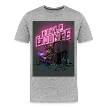 Bear Neon DJ Night - Men's Premium Organic T-Shirt - heather grey - Front - Damien (186cm)