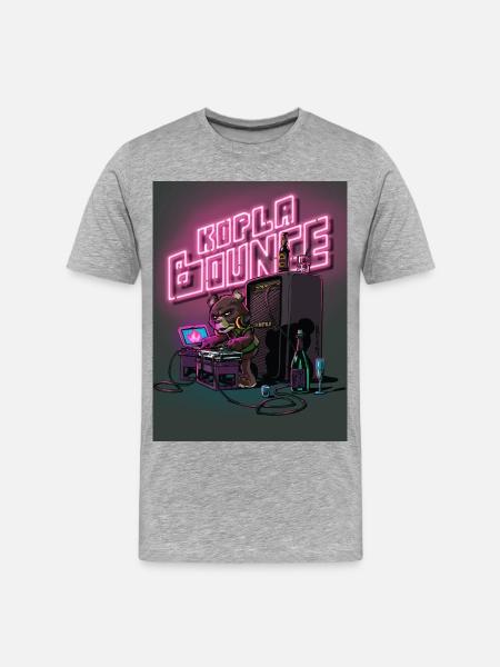 Bear Neon DJ Night - Men's Premium Organic T-Shirt - heather grey