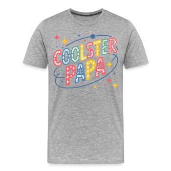 Coolest Dad Neon Retro Design - Men's Premium Organic T-Shirt - heather grey - Front - Damien (186cm)
