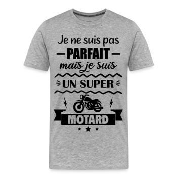 Nicht perfekt, aber großartig Biker Motorrad - Männer Premium Bio T-Shirt - Grau meliert - Vorne - Damien (186cm)