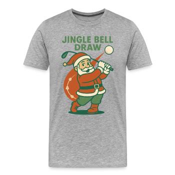 Jingle Bell Dessiner Drôle Golf Père Noël Vacances - T-shirt bio Premium Homme - gris chiné - Devant - Damien (186cm)
