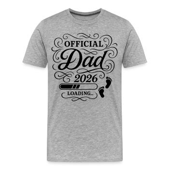 Papa 2026 Papa Chargement Paternité - T-shirt bio Premium Homme - gris chiné - Devant - Damien (186cm)