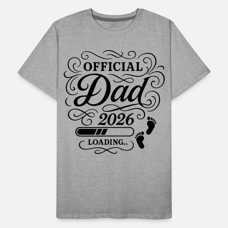 Dad 2026 Papa Loading Vaterschaft Männer Premium Bio T-Shirt