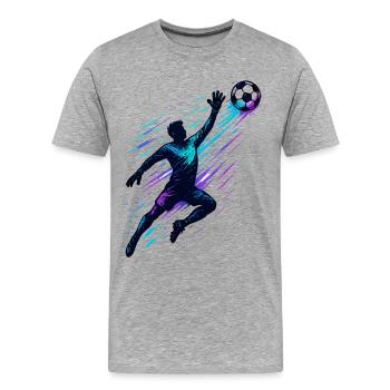 Défilé des gardiens de but de football Action dynamique - T-shirt bio Premium Homme - gris chiné - Devant - Damien (186cm)