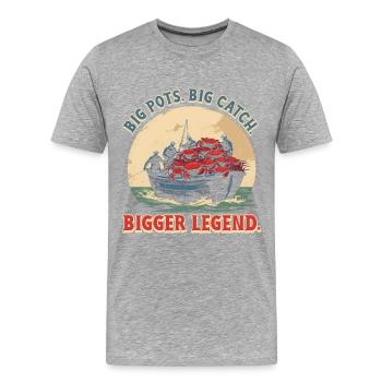 Alaska King Crab Big Pots Big Catch - Men's Premium Organic T-Shirt - heather grey - Front - Damien (186cm)