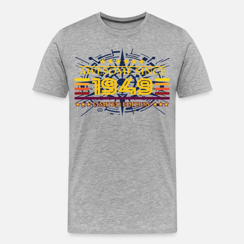 Awesome since 1949 Limited Edition - Männer Premium Bio T-Shirt - Grau meliert