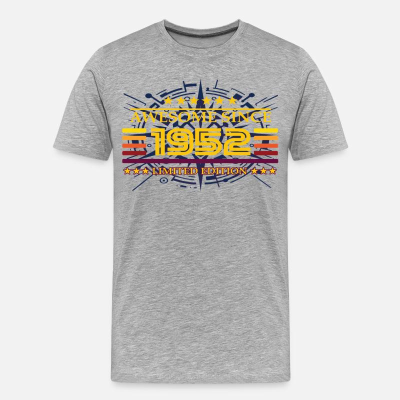 Awesome since 1952 Limited Edition - Männer Premium Bio T-Shirt - Grau meliert
