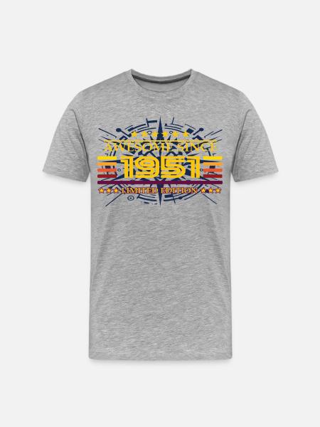 Awesome since 1951 Limited Edition - Men's Premium Organic T-Shirt - heather grey
