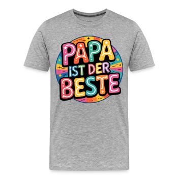 DAD IS THE BEST - Men's Premium Organic T-Shirt - heather grey - Front - Damien (186cm)