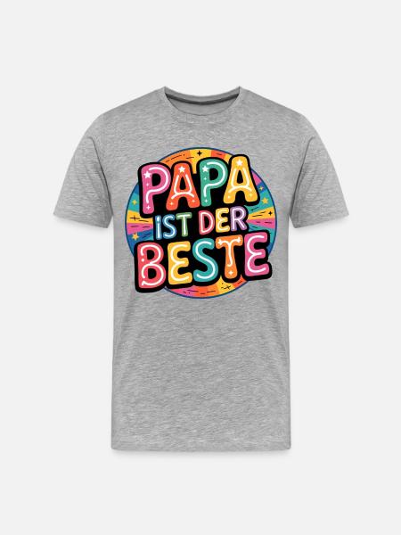 DAD IS THE BEST - Men's Premium Organic T-Shirt - heather grey