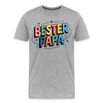 Best Dad Colorful Letter Illustration - Men's Premium Organic T-Shirt - heather grey - Front - Damien (186cm)