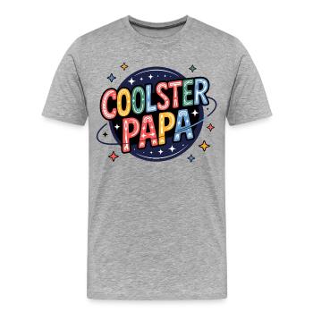 Coolest Dad - Imprimé papa rétro coloré - T-shirt bio Premium Homme - gris chiné - Devant - Damien (186cm)