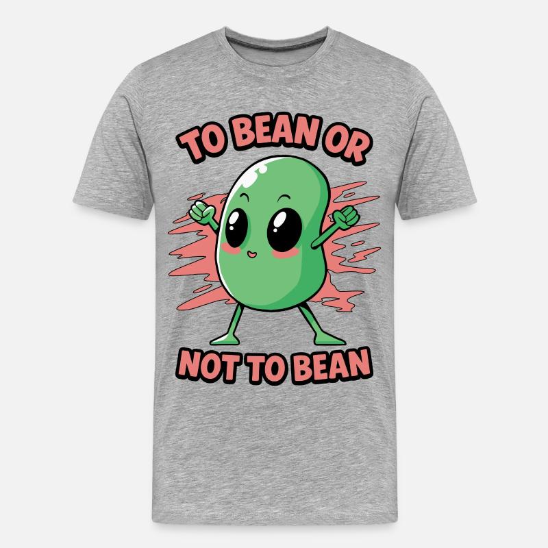 Bohne oder nicht Bohne - Männer Premium Bio T-Shirt - Grau meliert