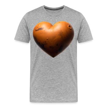 MARS LOVER - peace & love - T-shirt bio Premium Homme - gris chiné - Devant - Damien (186cm)