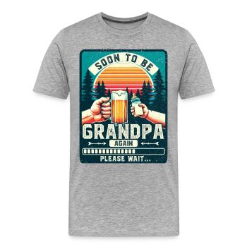 Papy en devenir loading futur grand-père - T-shirt bio Premium Homme - gris chiné - Devant - Damien (186cm)