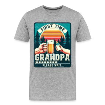 Le futur grand-père pour la première fois - T-shirt bio Premium Homme - gris chiné - Devant - Damien (186cm)