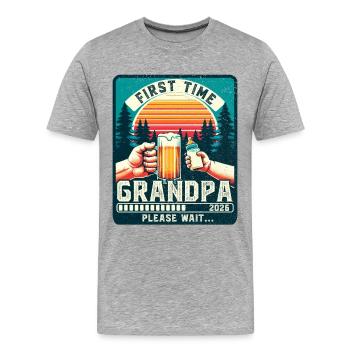 Future grand-mère pour la première fois 2026 - T-shirt bio Premium Homme - gris chiné - Devant - Damien (186cm)