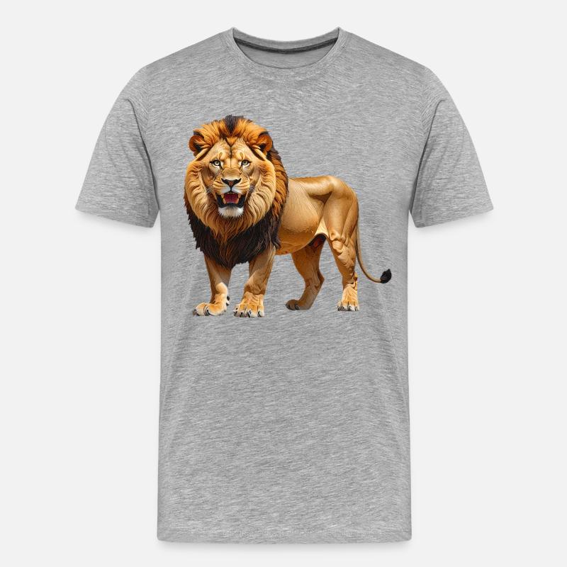 Loewe - Männer Premium Bio T-Shirt - Grau meliert