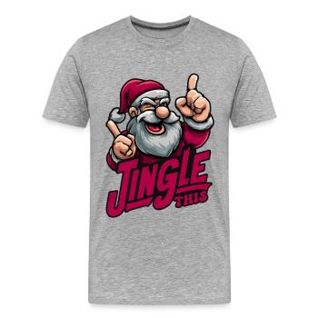 Jingle This - Männer Premium Bio T-Shirt - Grau meliert - Vorne - Damien (186cm)