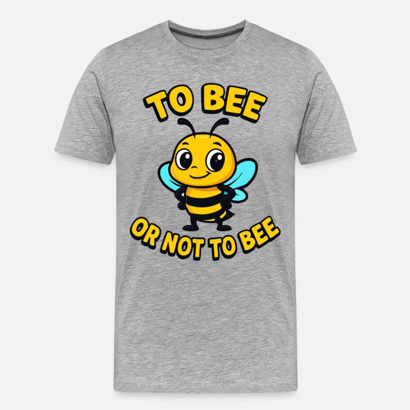 Biene oder nicht Biene - Männer Premium Bio T-Shirt - Grau meliert