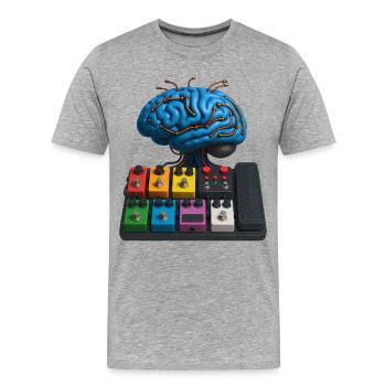 PEDALBOARD BRAIN - sound & vision - T-shirt bio Premium Homme - gris chiné - Devant - Damien (186cm)