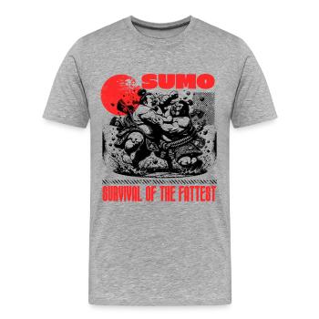 SUMO - La survie du plus gros - T-shirt bio Premium Homme - gris chiné - Devant - Damien (186cm)