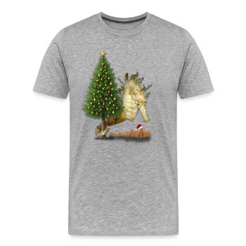 Weihnachtsgrüße aus dem Riff - Männer Premium Bio T-Shirt - Grau meliert - Vorne - Damien (186cm)