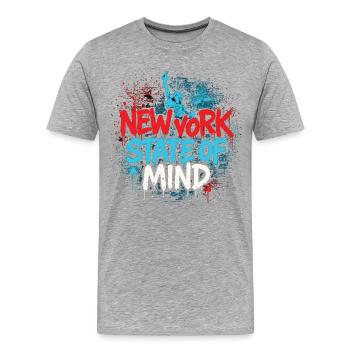 New York State of Mind – Graffiti Street Art Look - Men's Premium Organic T-Shirt - heather grey - Front - Damien (186cm)