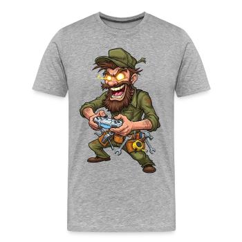 Joueur d’aventure avec outils Craftsman - T-shirt bio Premium Homme - gris chiné - Devant - Damien (186cm)