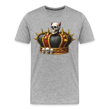 KÖNIG DES TODES – dunkle Hölle - Männer Premium Bio T-Shirt - Grau meliert - Vorne - Damien (186cm)
